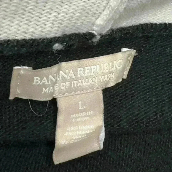 Banana Republic- Drape black and white sweater Merino Wool & Cashmere - Picture 5 of 5